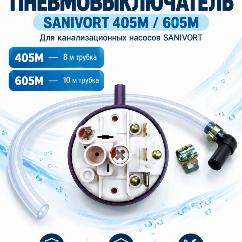 Пневмовыключатель UNIPUMP SANIVORT 11168 для туалетных насосов